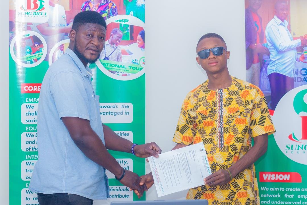 Visually impared Student Azumah Oswin Receives Education Support