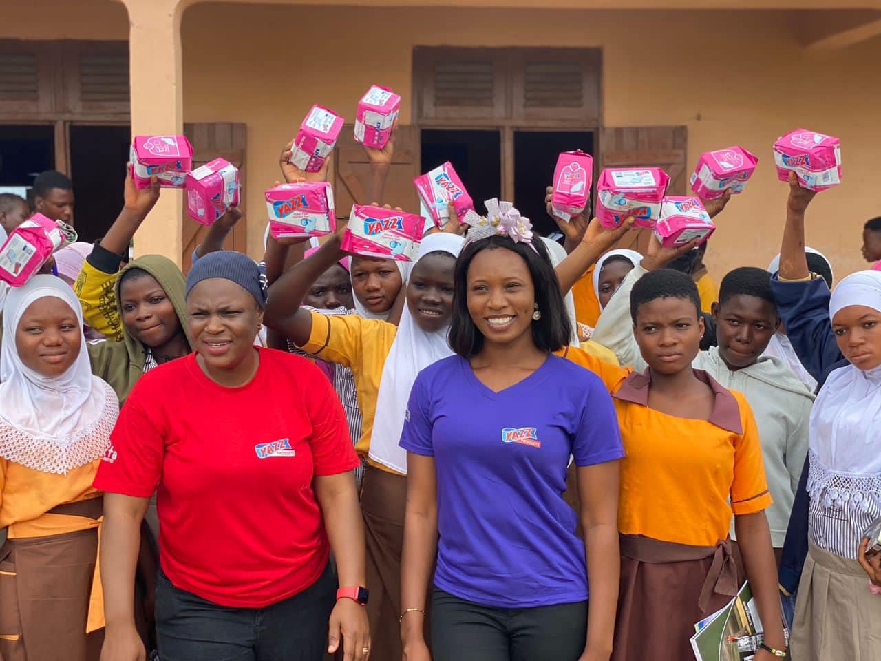 Sanitary Pad Donation to Buabula JHS Girls during our mentorship and donation exercise